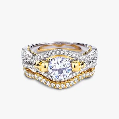 Nhẫn Bạc Nữ đính Kim Cương Moissanite 2 Tầng Victoria LILI 092851 1