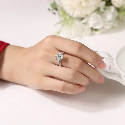 Nhẫn Bạc Nữ đính Kim Cương Moissanite Adeline LILI 093330 2