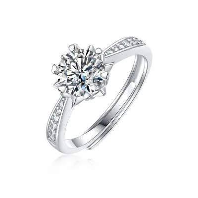 Nhẫn Bạc Nữ đính Kim Cương Moissanite Hình Bông Tuyết Juniper LILI 093434 4