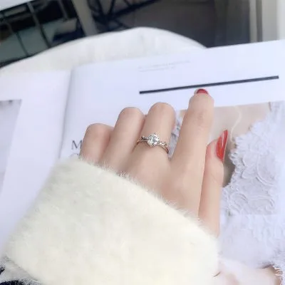 Nhẫn Bạc Nữ đính Kim Cương Moissanite Hình Gạc Nai Valeria LILI 093594 4