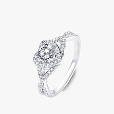 Nhẫn Bạc Nữ đính Kim Cương Moissanite Hình Trái Tim Avery LILI 092721 1