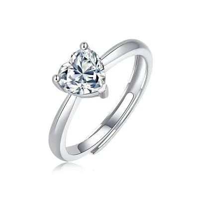 Nhẫn Bạc Nữ đính Kim Cương Moissanite Hình Trái Tim Lydia LILI 093341 4