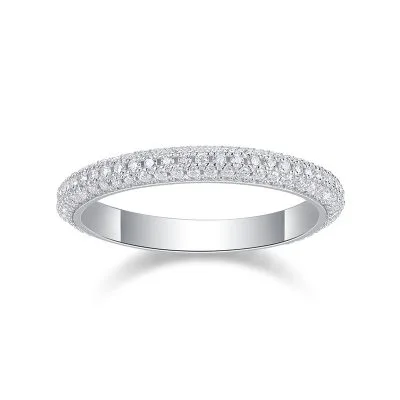 Nhẫn Bạc Nữ đính Kim Cương Moissanite Tròn Avianna LILI 104124 1