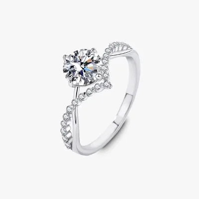 Nhẫn Bạc Nữ đính Kim Cương Moissanite Vương Miện Liana LILI 104215 1