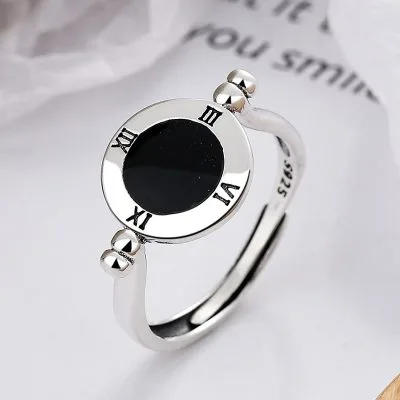 Nhẫn Bạc Nữ Nam Unisex đĩa Số La Mã Nadia LILI 104065 1