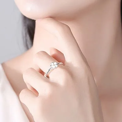 Nhẫn Bạc Nữ Thiết Kế Bông Hoa Cúc Trắng Miracle LILI 104013 4
