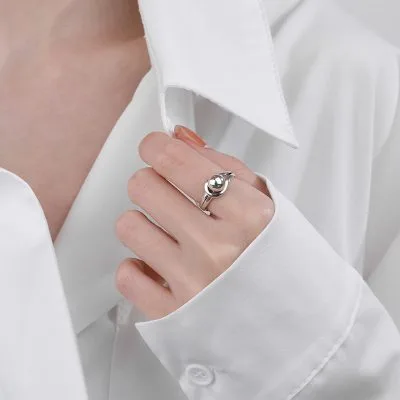 Nhẫn Bạc Nữ Tròn Sylvia LILI 104046 3