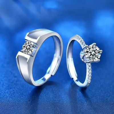Nhẫn Cặp đôi Bạc đính Kim Cương Moissanite Carmelo LILI 096901 1