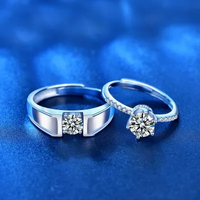 Nhẫn Cặp đôi Bạc đính Kim Cương Moissanite Carmelo LILI 096901 2