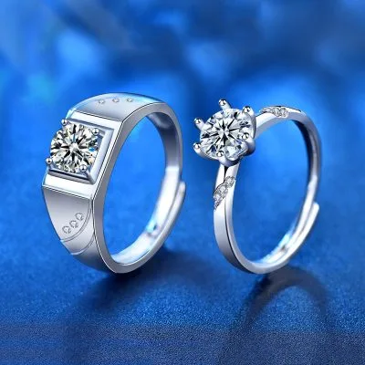 Nhẫn Cặp đôi Bạc đính Kim Cương Moissanite Pearl LILI 096885 1