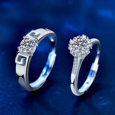 Nhẫn Cặp đôi Bạc đính Kim Cương Moissanite Skyla LILI 096894 3