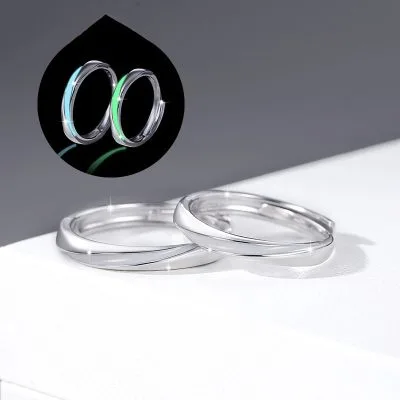 Nhẫn đôi Bạc Dạ Quang đính đá CZ Vô Cực Zariah LILI 104325 1