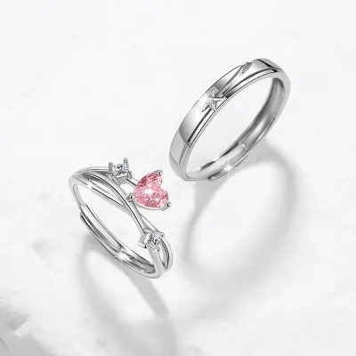 Nhẫn đôi Bạc đính đá CZ Aisha LILI 095672 2