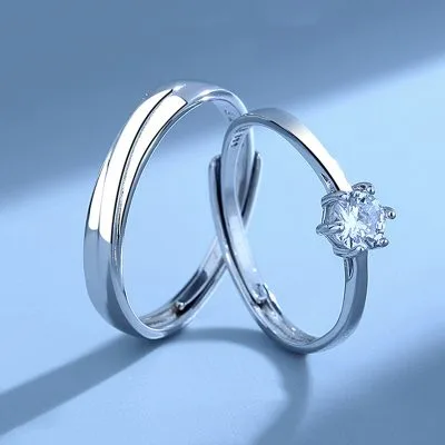 Nhẫn đôi Bạc đính đá CZ Augustine LILI 095742 1