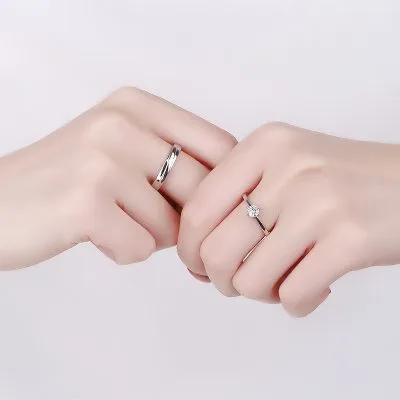 Nhẫn đôi Bạc đính đá CZ Augustine LILI 095742 3