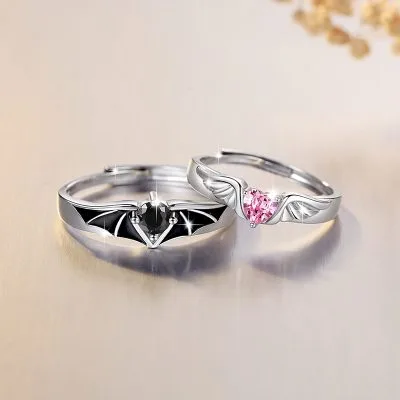 Nhẫn đôi Bạc đính đá CZ Thiên Thần Và ác Quỷ Alma LILI 104361 8