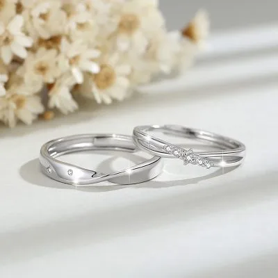 Nhẫn đôi Bạc đính đá CZ Tình Yêu Vĩnh Cửu Stephanie LILI 104351 4