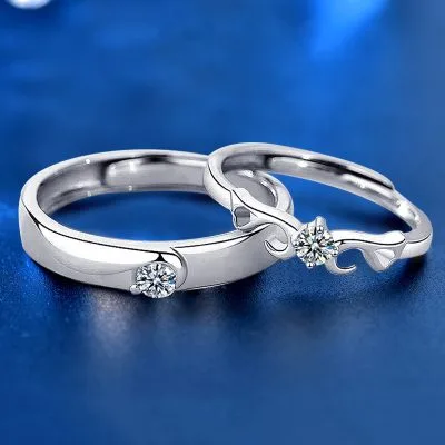 Nhẫn đôi Bạc đính Kim Cương Moissanite Thiên Thần Bria LILI 096915 1