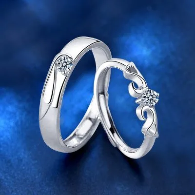 Nhẫn đôi Bạc đính Kim Cương Moissanite Thiên Thần Bria LILI 096915 2