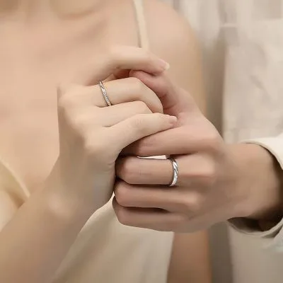 Nhẫn đôi Bạc đôi đính đá CZ Alma LILI 095335 2