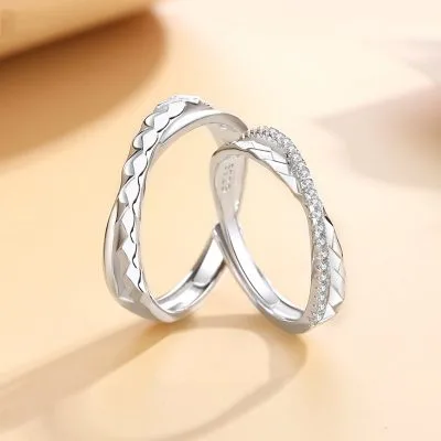 Nhẫn đôi Bạc đôi đính đá CZ Carolina LILI 095320 1