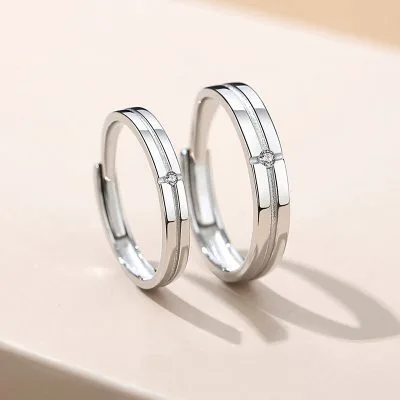 Nhẫn đôi Bạc đôi đính đá CZ Cassius LILI 095301 1