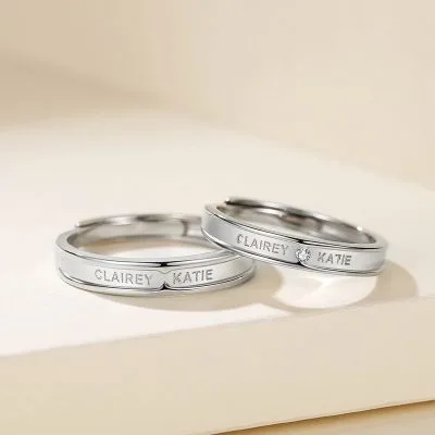 Nhẫn đôi Bạc đôi đính đá CZ Clairy Katie LILI 095459 1