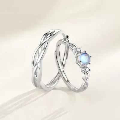 Nhẫn đôi Bạc đôi đính đá CZ Haisley LILI 095246 1