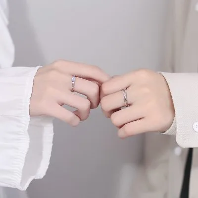 Nhẫn đôi Bạc đôi đính đá CZ Haisley LILI 095246 4