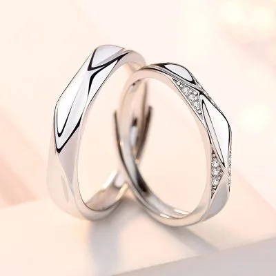 Nhẫn đôi Bạc đôi đính đá CZ Jazlyn LILI 095452 1