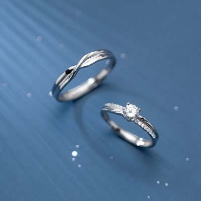 Nhẫn đôi Bạc đôi đính đá CZ Omari LILI 095269 1