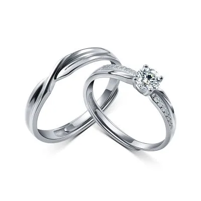 Nhẫn đôi Bạc đôi đính đá CZ Omari LILI 095269 5