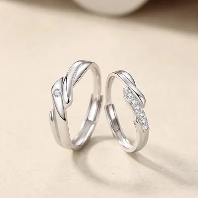 Nhẫn đôi Bạc đôi đính đá CZ Yaretzi LILI 095348 3