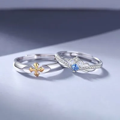 Nhẫn đôi Bạc đôi đính đá CZ Hiệp Sĩ Và Công Chúa Kamryn LILI 095518 1