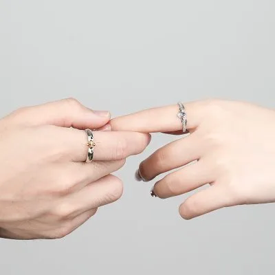 Nhẫn đôi Bạc đôi đính đá CZ Hiệp Sĩ Và Công Chúa Kamryn LILI 095518 4