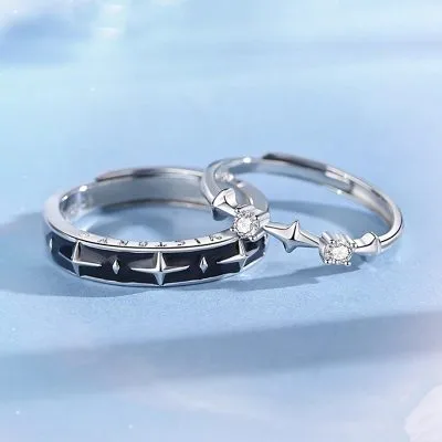 Nhẫn đôi Bạc đôi đính đá CZ Hình ánh Sao Jolene LILI 095342 2
