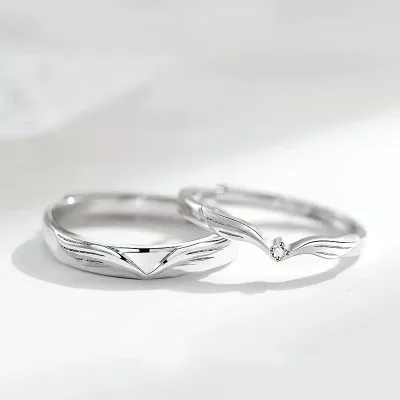 Nhẫn đôi Bạc đôi đính đá CZ Hình đôi Cánh Thiên Thần Matilda LILI 094899 1