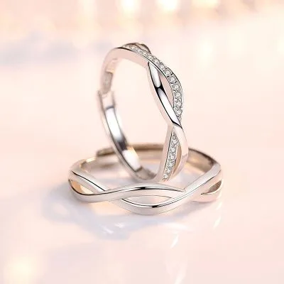 Nhẫn đôi Bạc đôi đính đá CZ Hình Vô Cực Frances LILI 094908 9