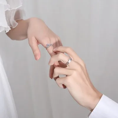 Nhẫn đôi Bạc đôi đính đá CZ Hoàng Tử Công Chúa Katalina LILI 095314 3