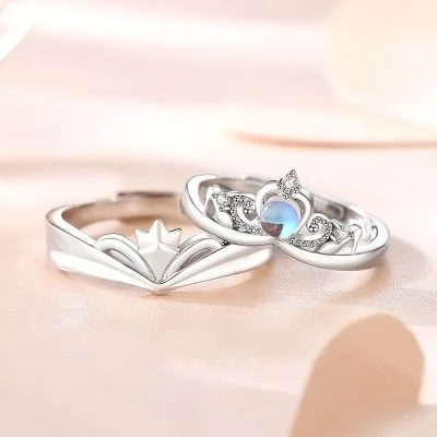 Nhẫn đôi Bạc đôi đính đá CZ Hoàng Tử Lọ Lem Jimena LILI 095362 1