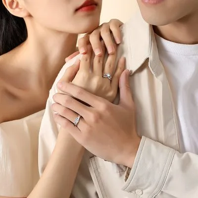 Nhẫn đôi Bạc đôi đính đá CZ Hoàng Tử Lọ Lem Jimena LILI 095362 3