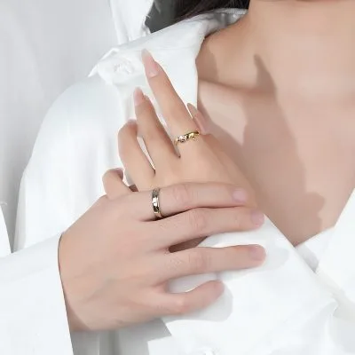 Nhẫn đôi Bạc đôi đính đá CZ Ong Và Mật Emelia LILI 095486 3