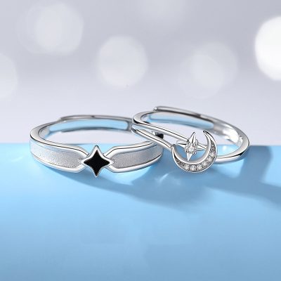 Nhẫn đôi Bạc đôi đính đá CZ Trăng Và Sao Bonnie LILI 095510 1