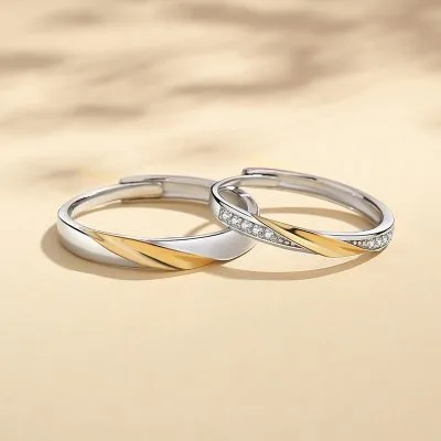 Nhẫn đôi Bạc đôi đính đá CZ Vô Cực Julio LILI 095293 1