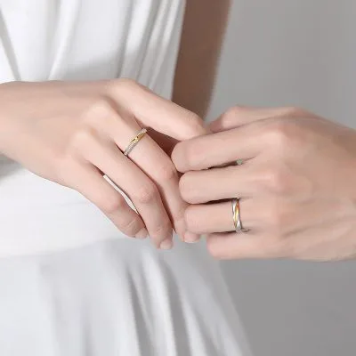 Nhẫn đôi Bạc đôi đính đá CZ Vô Cực Julio LILI 095293 2