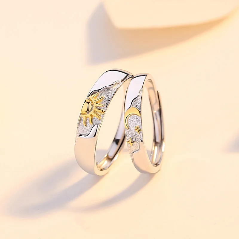 Nhẫn đôi Cặp Bạc Mặt Trăng Và Mặt Trời Armani LILI 095564 2