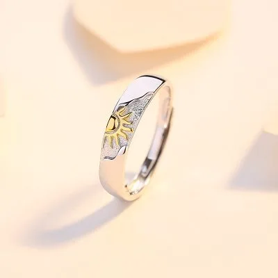 Nhẫn đôi Cặp Bạc Mặt Trăng Và Mặt Trời Armani LILI 095564 6