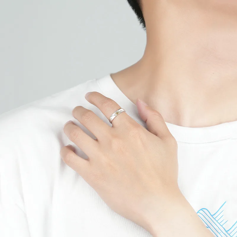 Nhẫn đôi Cặp Bạc Mặt Trăng Và Mặt Trời Armani LILI 095564 7