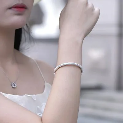 Vòng Tay Bạc đặc Cho Nữ Dạng Kiềng Chú đại Bi Chana LILI 097115 6