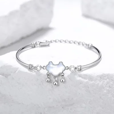 Vòng Tay Bạc Nữ đính đá CZ Hình Khóa Trường Sinh Rivka LILI 097084 1